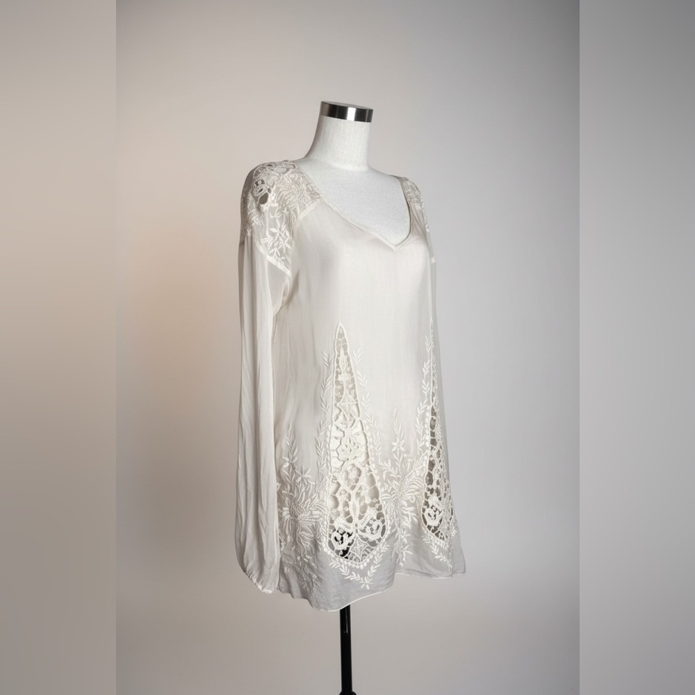 4 Love and Liberty Silk Lace Tunic Top Boho Festival Small Y2K